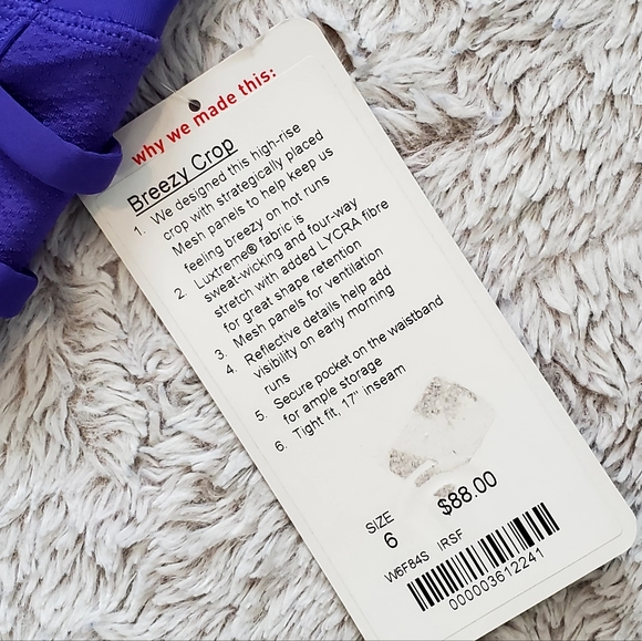 Lululemon Iris Flower 17" Breezy Crop Size 6 - Picture 12 of 14